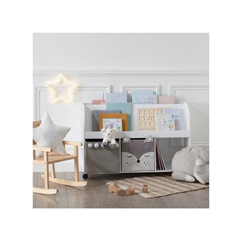 Livreiro Organizador com Rodízios Brigite 100% Mdf (livros) Woodcore Quadrado