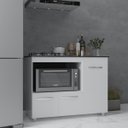 Ver imagem 2 de Balcão Armário Gabinete de Cozinha para Fogão Cooktop 5 Bocas e Forno 3 Portas Alana Mobília Decor B