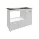 Ver imagem 1 de Balcão Armário Gabinete de Cozinha para Fogão Cooktop 5 Bocas e Forno 3 Portas Alana Mobília Decor B