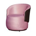 Ver imagem 1 de Poltrona Organica Recepção para Sala Aisha Corano Marrom e Veludo Rosa Chiclete - Incasa Decor