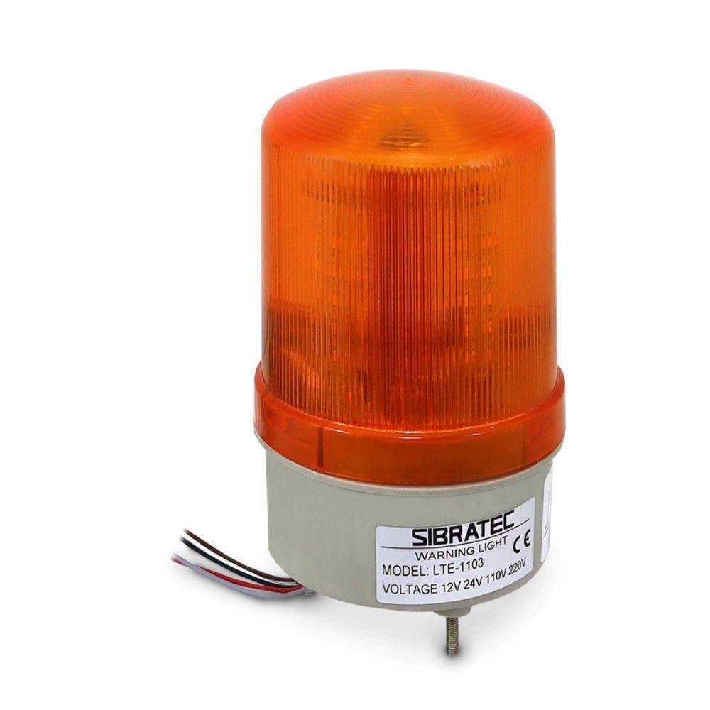 Sinalizador Giratório Giroled Buzzer | 12v até 220vca/vcc | Lte1103-y | Amarelo