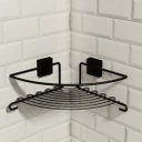 Ver imagem 1 de Porta Shampoo De Canto Em Aço - Preto