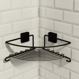 Porta Shampoo De Canto Em Aço - Preto - 1