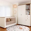 Ver imagem 1 de Quarto de Bebê Completo Berço Evolutivo e Guarda-Roupa Ananda Casatema MadeiraOriginals Bege/Off White/Mel