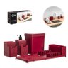 Kit Pia Para Cozinha Brinox Single 4 Peças:Vermelho - 1