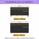 Ver imagem 2 de Kit Rodapé para Balcão Cozinha 150cm Veneza com Pés Multimóveis Mp3744 Preto