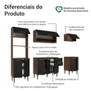 Ver imagem 6 de Armário de Cozinha Completa 225 cm Rustic/Preto Lille Madesa 01