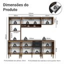 Ver imagem 5 de Armário de Cozinha Completa 225 cm Rustic/Preto Lille Madesa 01