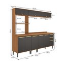 Ver imagem 3 de Armário de Cozinha Completa 3 Gavetas 230cm Canela/Preto Elara Kappesberg