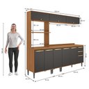 Ver imagem 4 de Armário de Cozinha Completa 3 Gavetas 230cm Canela/Preto Elara Kappesberg