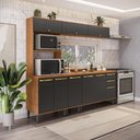 Ver imagem 2 de Armário de Cozinha Completa 3 Gavetas 230cm Canela/Preto Elara Kappesberg