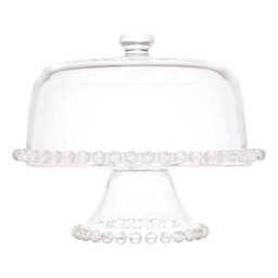 Prato para Bolo de Cristal 31x25cm Wolff Bolinhas - 3