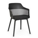 Ver imagem 4 de Conjunto Mesa de Jantar Quadrada Venezia 70x70cm Preta com 2 Cadeiras Estofadas Marcela - Preto