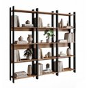 Ver imagem 2 de Estantes Escritório Home Office 189x178cm com 15 Prateleiras Mel/Preto