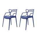 Ver imagem 1 de Conjunto 2 Cadeiras Allegra Polipropileno Azul Bic – Uso Interno e Externo