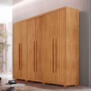 Ver imagem 1 de Guarda Roupa Casal Toronto 100 Mdf 6 Portas e 2 Gavetas com Pés Moderna Mobília