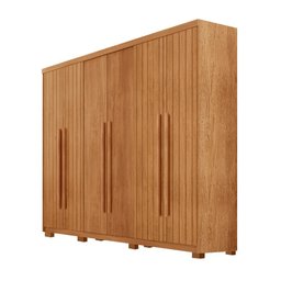 Guarda Roupa Casal Toronto 100 Mdf 6 Portas e 2 Gavetas com Pés Moderna Mobília - 3