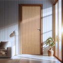 Ver imagem 1 de Kit Porta de Madeira Lisa Padrão Angelim 210x82cm Batente 18cm Uniportas Abertura Esquerda Natural