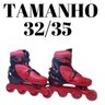 Patins Roller De 4 Rodas Vermelho + Kit de Proteção Tm:32/35 - 2