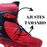 Patins Roller De 4 Rodas Vermelho + Kit de Proteção Tm:32/35 - 4