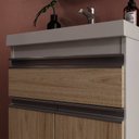 Ver imagem 5 de Gabinete de Banheiro 50cm com Lavatório e Armário Branco/Carvalho Berlin