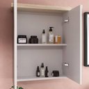 Ver imagem 4 de Gabinete de Banheiro 50cm com Lavatório e Armário Branco/Carvalho Berlin