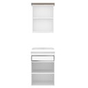 Ver imagem 2 de Gabinete de Banheiro 50cm com Lavatório e Armário Branco/Carvalho Berlin