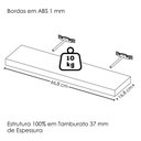 Ver imagem 3 de Prateleira Suspensa de Parede Tamburato 67x17 cm Branco Artany