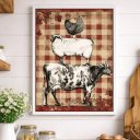 Ver imagem 2 de Quadro Cozinha Animais Xadrez 24x18cm Mold Branca Vidro