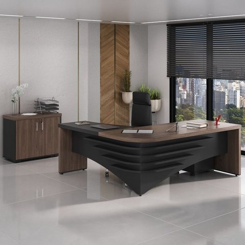 Conjunto Escritório: Mesa 6098 e Balcão 6169