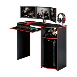 Escrivaninha Mesa Gamer Computador Notebook Estudo Trabalho:preto e Vermelho - 4