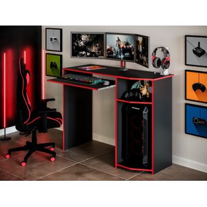 Escrivaninha Mesa Gamer Computador Notebook Estudo Trabalho:preto e Vermelho