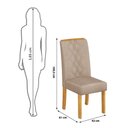 Ver imagem 2 de Conjunto Kit com 6 Cadeiras de Jantar Estofadas Ayla MDF Cedro Veludo Creme DJ Móveis