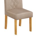 Ver imagem 4 de Conjunto Kit com 6 Cadeiras de Jantar Estofadas Ayla MDF Cedro Veludo Creme DJ Móveis