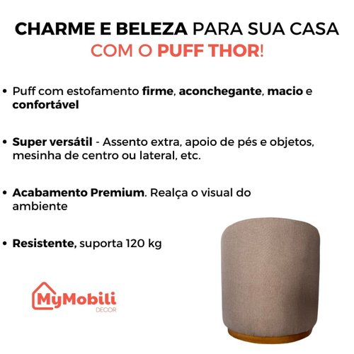 Puff Quadrado Multiuso para Sala Linho  Decore Casa - Decore Casa - design  mineiro