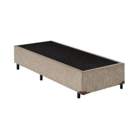 Base Box Solteiro Suede Bege - 30x88x188