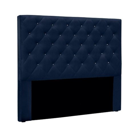 Cabeceira Cama Box Casal Queen Dora Estrutura Mdf Estofada Suede Azul Loja Sheep