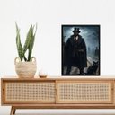 Ver imagem 2 de Quadro Umbanda Exu Gato Preto 33x24cm - com Vidro:moldura Branca