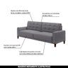 Sofá Decorativo 3 Lugares Pés de Madeira Darcy Veludo Cinza - Gran Belo - 3