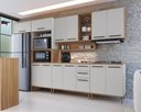 Ver imagem 1 de Cozinha Modulada Completa 9 Peças com Torre Quente 13 Portas 2 Gavetas Isabelle Bege/Freijó/Arenas