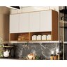 Armário Aéreo Multiuso para Quarto ou Cozinha Nature/off White - 2