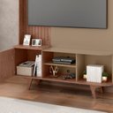 Ver imagem 4 de Estante para TV e Home Theater até 55 Polegadas 136cmx192,5cm Pés em Madeira Maciça Corumbaú Marrom Fendi/Freijó