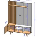 Ver imagem 3 de Estante para TV e Home Theater até 55 Polegadas 136cmx192,5cm Pés em Madeira Maciça Corumbaú Marrom Fendi/Freijó