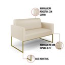 Ver imagem 3 de Sofá Namoradeira Base Industrial Dourado Marisa Corino D03 - D\'rossi Cor Bege