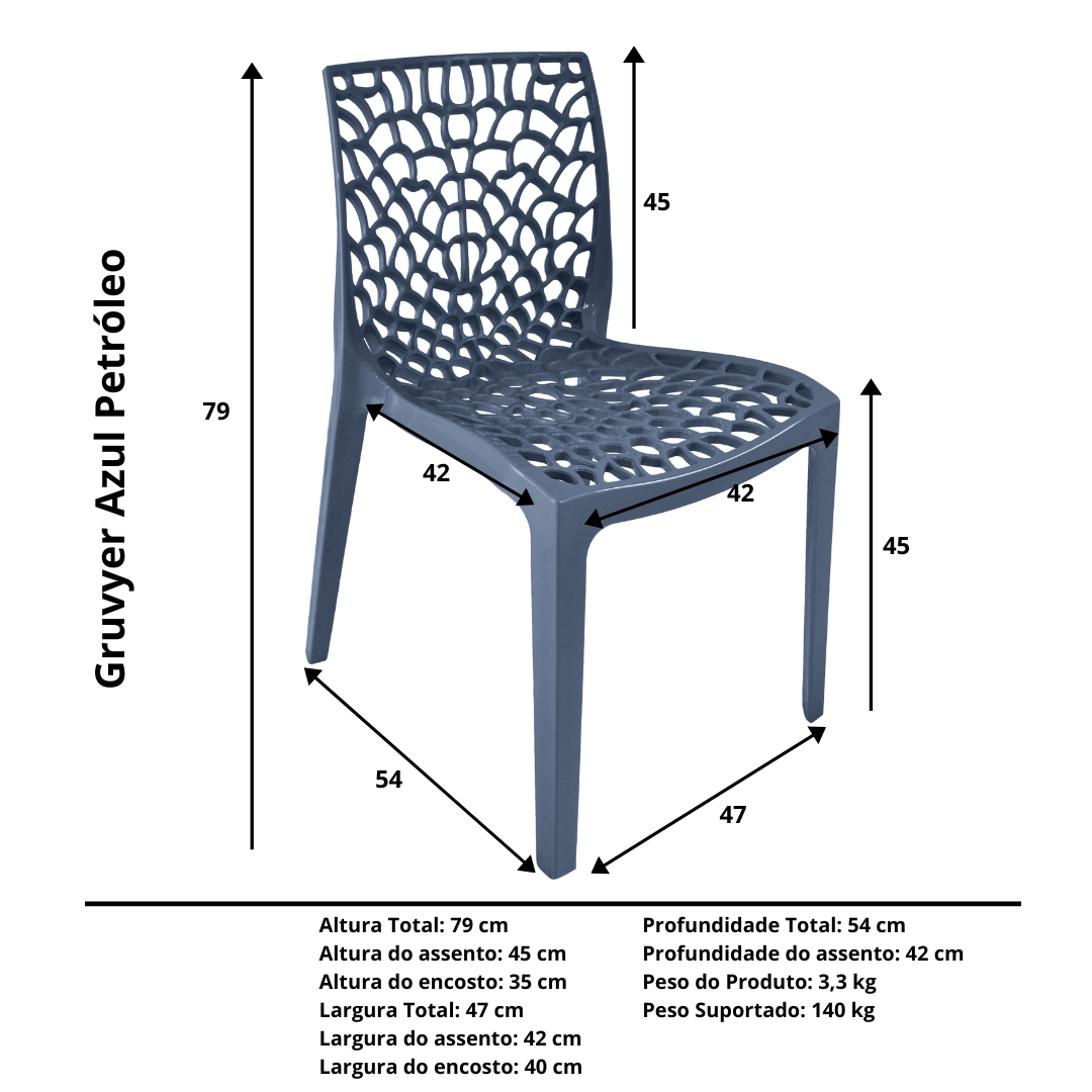 Cadeira Gruvyer Azul Petróleo - 4