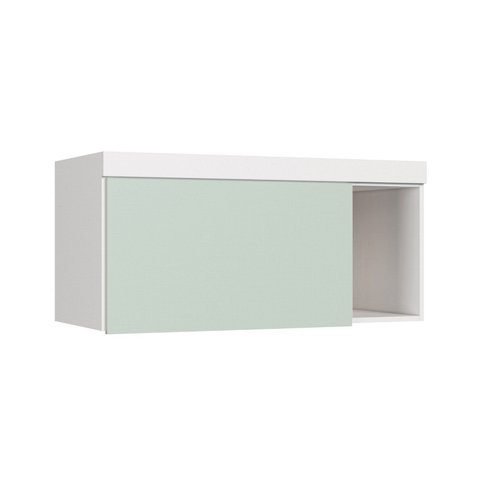 Armário Aéreo Modulado Solteiro 1 Porta Infinity Branco/Line/Pistache