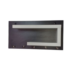 Porta Chaves Organizador com Prateleiras Clássico de Parede - Pretobranco
