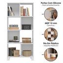 Ver imagem 4 de Armario Estante Multiuso 4 Portas 4 Nichos 68x145 cm Branco Artany