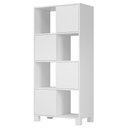 Ver imagem 2 de Armario Estante Multiuso 4 Portas 4 Nichos 68x145 cm Branco Artany