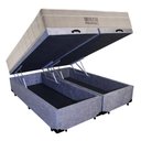 Ver imagem 6 de Cama Box Baú Queen Suede Bipartido + Colchão Ortobom Airtech Molas Ensacadas 158x198x65:Cinza